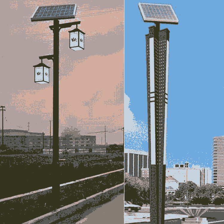 4米庭院用太陽能路燈，鋰電池LED光源